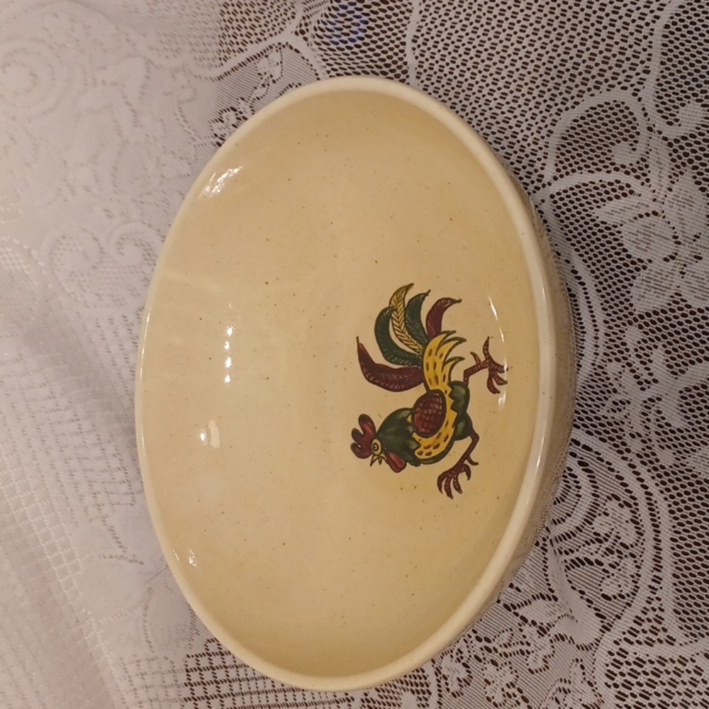 Rooster/Country Very Large Serving Bowl By Poppytrail - Metlox